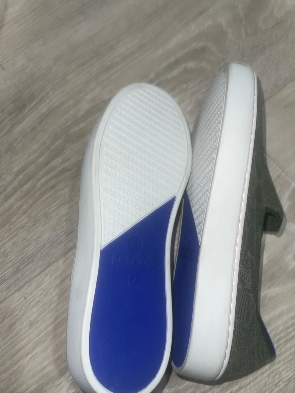 Rothy's Safari Green size 7 woman's Slip-On  sneakers with White Sole
